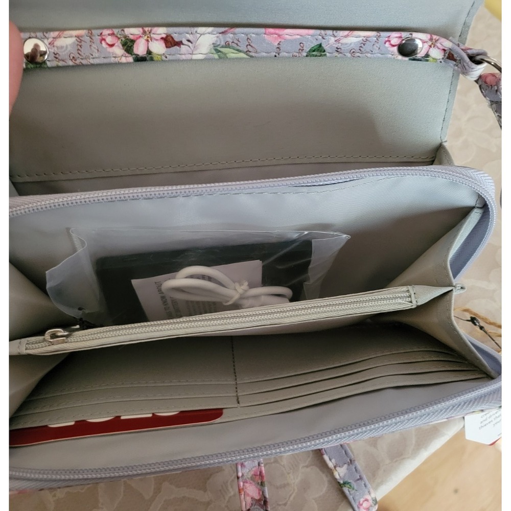 Mundi Mauve‎ Terrace Floral Flap Organizer Adjustable Strap My Backup Buddy New - Picture 9 of 12